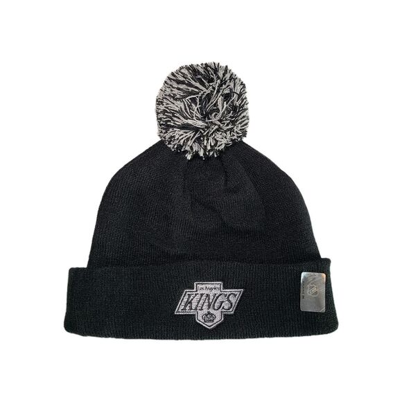 Los Angeles Kings Zephyr Graf-X Black Cuffed Adult Pom Beanie Hat NHL Hockey New - Picture 1 of 6